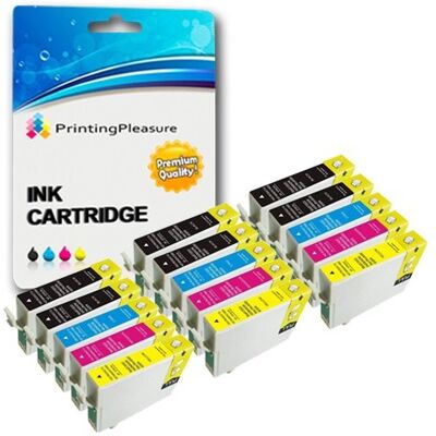 Printing Pleasure 4 cartucce a inchiostro nero, XL, ad alta capacità, compatibili con Epson T1281 e con Stylus S22 SX125, SX130, SX235W, SX420W, SX425W, SX435W, SX438W, SX445W, SX445WE Office, BX305F, BX305FW, BX305FW Plus 3 SETS + 3 BLACK Black/Cyan/Mage Printing Pleasure 4 cartucce a inchiostro nero, XL, ad alta capacità, compatibili con Epson T1281 e con Stylus S22 SX125, SX130, SX235W, SX420W, SX425W, SX435W, SX438W, SX445W, SX445WE Office, BX305F, BX305FW, BX305FW Plus 3 SETS + 3 BLACK Black/Cyan/Mage
