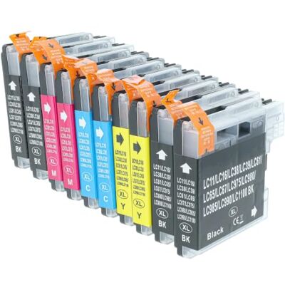 vhbw 10x cartucce compatibile con Brother DCP-145C, DCP-163C, DCP-165C, DCP-167C, DCP-185C, DCP-195C, DCP-365CN, DCP-375CW stampante (compatibile) vhbw 10x cartucce compatibile con Brother DCP-145C, DCP-163C, DCP-165C, DCP-167C, DCP-185C, DCP-195C, DCP-365CN, DCP-375CW stampante (compatibile)
