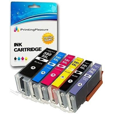 Printing Pleasure 6 Compatibili PGI-580/CLI-581 XXL Cartucce d'inchiostro per Canon Pixma TS8150 TS8151 TS8152 TS8250 TS8251 TS8252 TS9150 TS9155 PGI-580PGBK CLI-581BK CLI-581C CLI-581M CLI-581Y CLI-581PB XXL Printing Pleasure 6 Compatibili PGI-580/CLI-581 XXL Cartucce d'inchiostro per Canon Pixma TS8150 TS8151 TS8152 TS8250 TS8251 TS8252 TS9150 TS9155 PGI-580PGBK CLI-581BK CLI-581C CLI-581M CLI-581Y CLI-581PB XXL