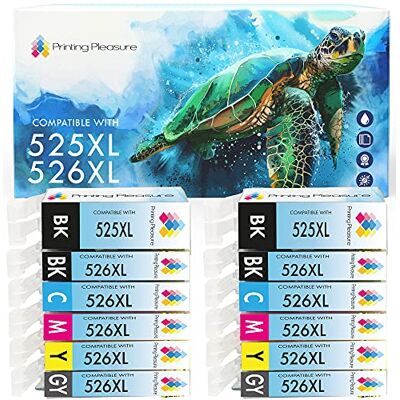 Printing Pleasure 12 Compatibili PGI-525 CLI-526 Cartucce d'inchiostro per Canon Pixma MG5150 MG5250 MG6150 MG6250 MG8150 MG8250 MX885 iP4850 iP4950 iX6550 Nero/Nero Foto/Ciano/Magenta/Giallo/Grigio, Alta Capacità Printing Pleasure 12 Compatibili PGI-525 CLI-526 Cartucce d'inchiostro per Canon Pixma MG5150 MG5250 MG6150 MG6250 MG8150 MG8250 MX885 iP4850 iP4950 iX6550 Nero/Nero Foto/Ciano/Magenta/Giallo/Grigio, Alta Capacità