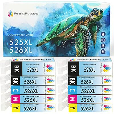 Printing Pleasure 10 per PGI-525 CLI-526 Cartucce d'inchiostro per Canon Pixma iP4800 iP4840 iP4850 iP4950 MG5120 MG5140 MG8140 MG8150 MX885 etc. Nero, Nero Foto, Ciano, Magenta, Giallo, 2x SET Printing Pleasure 10 per PGI-525 CLI-526 Cartucce d'inchiostro per Canon Pixma iP4800 iP4840 iP4850 iP4950 MG5120 MG5140 MG8140 MG8150 MX885 etc. Nero, Nero Foto, Ciano, Magenta, Giallo, 2x SET