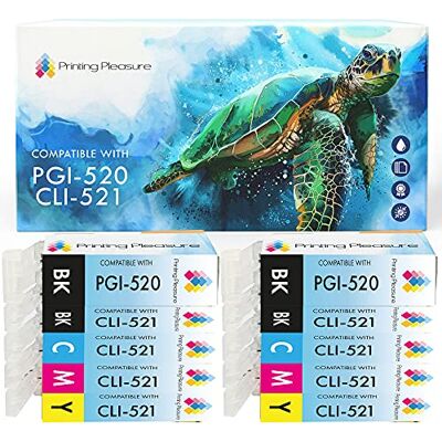 Printing Pleasure 10 Compatibili PGI-520 CLI-521 Cartucce d'inchiostro per Canon Pixma MP540 MP540x MP550 MP560 MP620 MP620b MP630 MP640 MP980 MP990 MX860 MX870 iP3600 iP3680 iP4600 iP4680 iP4700 Alta Capacità Printing Pleasure 10 Compatibili PGI-520 CLI-521 Cartucce d'inchiostro per Canon Pixma MP540 MP540x MP550 MP560 MP620 MP620b MP630 MP640 MP980 MP990 MX860 MX870 iP3600 iP3680 iP4600 iP4680 iP4700 Alta Capacità