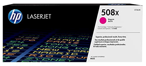 HP 508X , Cartuccia Toner Originale  da 9500 Pagine, Compatibile con la Stampante  Laserjet Enterprise M552, Magenta