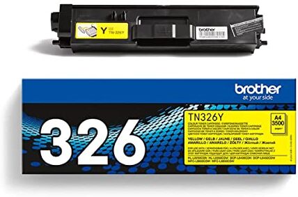 Brother TN326Y Toner Originale, Alta Capacità, fino a 3500 pagine, per Stampanti DCPL8400CDN / DCPL8450CDW / HLL8250CDN / HLL8350CDW / MFCL8650CDW / MFCL8850CDW, Giallo