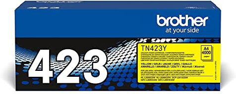 Brother TN-423Y Toner Originale, Alta Capacità, fino a circa 4000 Pagine, per Stampanti HLL8260CDW/HLL8360CDW/DCPL8410CDW/MFCL8690CDW/MFCL8900CDW, Giallo