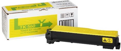 Kyocera Toner  TK-560 giallo. Cartuccia cartridge originale 1T02HNAEU0. Compatibile per stampanti ECOSYS P6030cdn, FS-C5300DN, FS-C5350DN