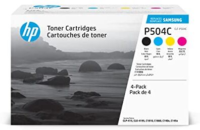 HP Samsung CLT-P504C, , Pacco da 4 Cartucce Toner, da 7.900 pagine, compatibles con impresoras Samsung LaserJet Color Serie CLP-415 e CLX-4195, Nero