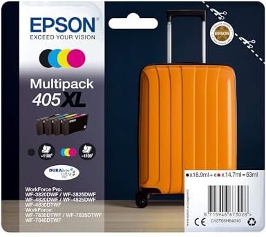 Epson Trolley Serie 405, Multipack 4 Colori DURABrite Ultra Ink, Nero, Ciano, Magenta, Giallo