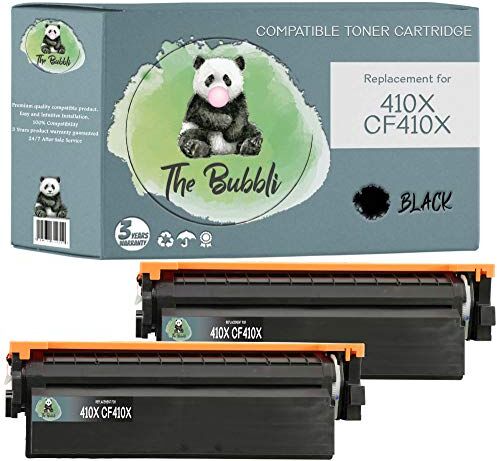 The Bubbli Originale   410X 410A CF410X Toner Compatibile per HP Color LaserJet Pro M452dn M452nw M452dw MFP M377dw MFP M477fdn MFP M477fdw MFP M477fnw (NERO, 2 KIT)