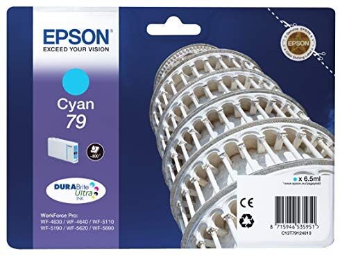 Epson 79 Serie Torre, Cartuccia Originale Getto d'Inchiostro DURABrite Ultra, Formato Standard, Ciano