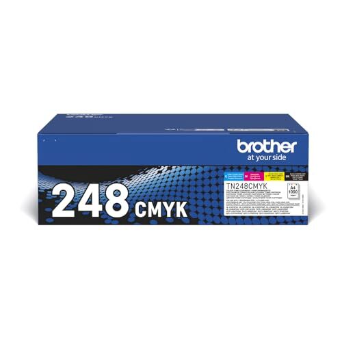 Brother TN248VAL Toner originale, Capacità Standard, Multipack Nero, Ciano, Magenta e Giallo, fino a 1000 pagine per ciascun colore, per Stampanti e Multifunzione serie 3000 e serie 8000