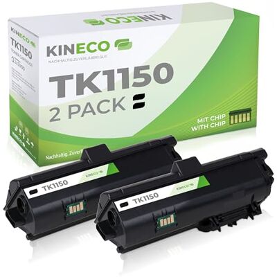 Kineco 2 toner compatibili con Kyocera TK1150 TK-1150 per Kyocera Ecosys P2235dn P2235dw M2135 M2635 M2735 ogni 3.000 pagine Kineco 2 toner compatibili con Kyocera TK1150 TK-1150 per Kyocera Ecosys P2235dn P2235dw M2135 M2635 M2735 ogni 3.000 pagine