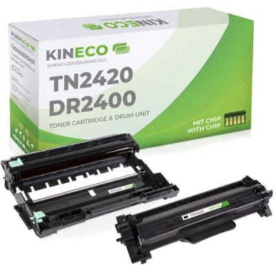 Kineco Il toner e il tamburo sostituisce Brother TN2420 TN2410 DR2400 per Brother HL-L2350DW HL-L2370DN HL-L2375DW HL-L2310D MFC-L2710DW Kineco Il toner e il tamburo sostituisce Brother TN2420 TN2410 DR2400 per Brother HL-L2350DW HL-L2370DN HL-L2375DW HL-L2310D MFC-L2710DW