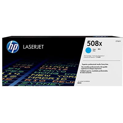 HP 508X , Cartuccia Toner Originale da 9500 Pagine, Compatibile con la Stampante Laserjet Enterprise M552, Ciano HP 508X , Cartuccia Toner Originale da 9500 Pagine, Compatibile con la Stampante Laserjet Enterprise M552, Ciano