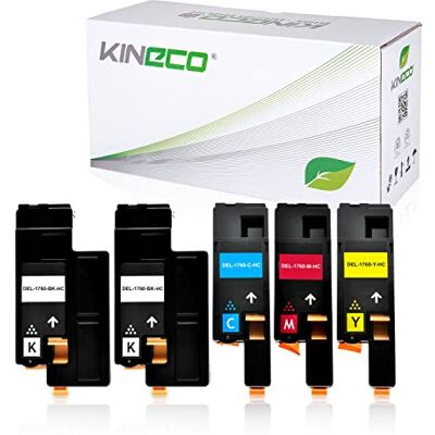 Kineco 5 toner compatibili con Dell C1760nw, 1250c, C1765nfw, C1700 Series, 1350cnw, 1355cnw nero 2.000 pagine ciascuno, colore 1.400 pagine ciascuno Kineco 5 toner compatibili con Dell C1760nw, 1250c, C1765nfw, C1700 Series, 1350cnw, 1355cnw nero 2.000 pagine ciascuno, colore 1.400 pagine ciascuno