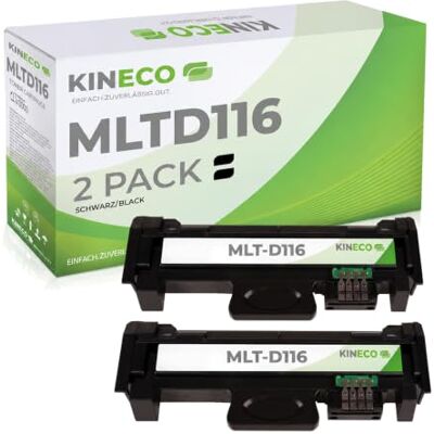 Kineco 2 toner compatibili con MLT-D116L MLTD116L per Samsung Xpress M2835DW/SEE, Xpress M2825ND/SEE, Samsung Xpress M2675FN/XEC, SL-M2625, SL-M2875 MLT-D116L/ELS Nero ogni 3.000 pagine Kineco 2 toner compatibili con MLT-D116L MLTD116L per Samsung Xpress M2835DW/SEE, Xpress M2825ND/SEE, Samsung Xpress M2675FN/XEC, SL-M2625, SL-M2875 MLT-D116L/ELS Nero ogni 3.000 pagine