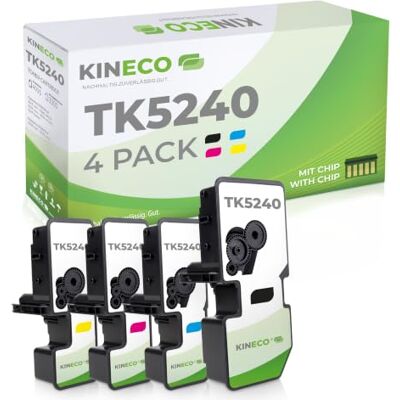Kineco 4 toner compatibili con Kyocera TK-5240 per Kyocera Ecosys P5026cdw M-5526cdn M-5526cdw P-5026cdn Kineco 4 toner compatibili con Kyocera TK-5240 per Kyocera Ecosys P5026cdw M-5526cdn M-5526cdw P-5026cdn