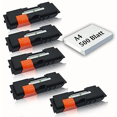 Eurotone (5x Kyocera TK-110 Black Toner + A4 500 Blatt • 5x compatibile Schwarz Toner compatibile per TK-110 TK110 TK-110 FS 820 920... Eurotone (5x Kyocera TK-110 Black Toner + A4 500 Blatt • 5x compatibile Schwarz Toner compatibile per TK-110 TK110 TK-110 FS 820 920...