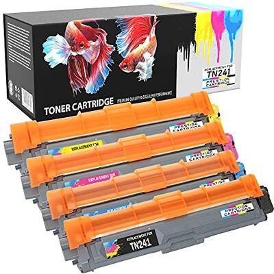 PRESTIGE CARTRIDGE Kit 4 Toner Compatibili con Stampanti Brother Serie TN-241/TN-245, Alta Resa, Multicolore PRESTIGE CARTRIDGE Kit 4 Toner Compatibili con Stampanti Brother Serie TN-241/TN-245, Alta Resa, Multicolore