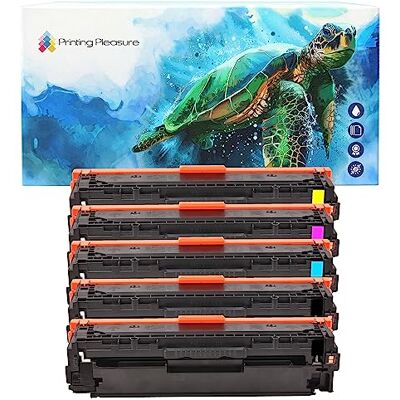 Printing Pleasure 5 Cartucce toner compatibili per HP Laserjet Pro 200 Color M251n M251nw MFP M276nw CM1312 CM1312nfi CP1215 CP1515n CM1415fn CM1415fnw CP1525n CP1525nw, alta resa Printing Pleasure 5 Cartucce toner compatibili per HP Laserjet Pro 200 Color M251n M251nw MFP M276nw CM1312 CM1312nfi CP1215 CP1515n CM1415fn CM1415fnw CP1525n CP1525nw, alta resa
