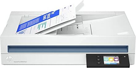 HP Scanjet Pro N4600 fnw1 20G07A, Scanner a Superficie Piana, ADF che Scansiona Fronte/Retro in un solo passaggio, Rendimento Medio di 6.000 Pagine al Giorno, Risoluzione fino a 1200 dpi, USB, Bianco