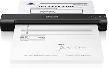 Epson WorkForce ES-50 Scanner Portatile Compatto Leggero, Alimentazione USB, Software ScanSmart Incluso, Scansione 600dpi Alimentazione Automatica 5.5 Secondi per Pagina, JPEG, PDF, TIFF Supportati