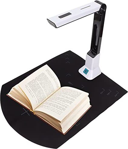 Goshyda Scanner per Documenti USB, Scanner per Fotocamera per Documenti A4 con Messa a Fuoco Automatica Scanner per Libri HD da 8 MP con Inclinazione Automatica OCR, Pieghevole e Portatile, per la Scansione D