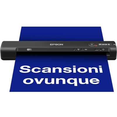 Epson WorkForce ES-60W Scanner Portatile Compatto, Wireless Wi-Fi Direct USB, pannello LCD, Scansione 600dpi, Alimentazione Automatica, Scansione 8,5 ppm, JPEG, PDF, TIFF Supportati, Software Incluso Epson WorkForce ES-60W Scanner Portatile Compatto, Wireless Wi-Fi Direct USB, pannello LCD, Scansione 600dpi, Alimentazione Automatica, Scansione 8,5 ppm, JPEG, PDF, TIFF Supportati, Software Incluso