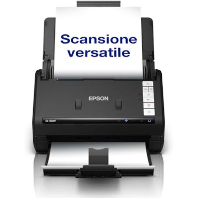 Epson WorkForce ES-550W Scanner documentale wireless 45 ppm / 90 ipm Alimentatore automatico di documenti da 100 fogli A colori Connettività USB Fino al formato A4 Epson WorkForce ES-550W Scanner documentale wireless 45 ppm / 90 ipm Alimentatore automatico di documenti da 100 fogli A colori Connettività USB Fino al formato A4