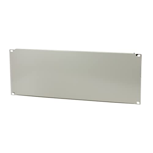 Logilink PN104G Pannello cieco Chiuso 48 cm 4 He (unità di Altezza), in lamiera d'Acciaio da 1,2 mm, per Coprire Pannelli Vuoti in armadi da 19", Grigio