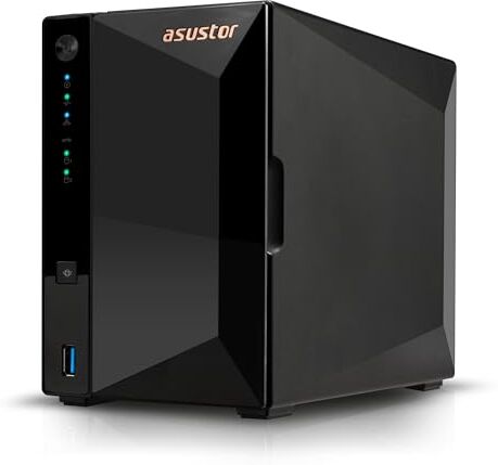 Asustor Drivestor 2 Pro Gen2 AS3302T v2, 2 Bay NAS Enclosure Storage, 1,7 GHz Quad-core, 2,5 GbE, 2 GB RAM DDR4, Network Attached Storage per archiviazione cloud (Diskless)