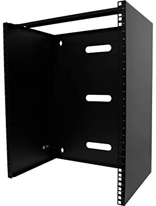 StarTech.com Staffa Rack 19" 14U a Parete, Supporto per Rack a Muro a Profilo Basso per Patch Panel, IT o AV, Switch, Profondità 35cm, Rack 19 Pollici 14U, Portata: 35kg, Nero, RACK-14U-14-BRACKET