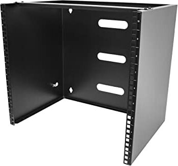 StarTech.com Staffa Rack 19" 10U a Parete, Supporto per Rack a Muro a Profilo Basso per Patch Panel, IT o AV, Switch, Profondità 35cm, Rack 19 Pollici 10U, Portata: 35kg, Nero, RACK-10U-14-BRACKET