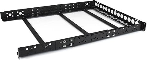 StarTech.com Guide universali rinforzate 1U per armadio rack 19", Binari quadro rack per apparecchiature AV OEM a profondità regolabile da 41 a 110 cm, Portata 25kg Acciao, Nero (UNIRAILS1U)