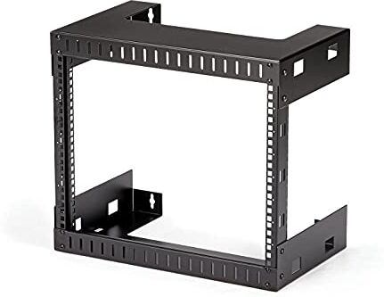 StarTech.com RK812WALLO Rack a telaio aperto per montaggio a parete, nero