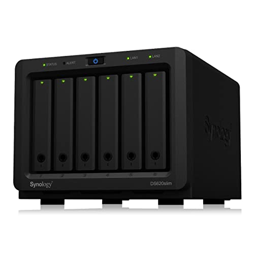 Synology DiskStation DS620slim 6-Bay NAS [2.5" SATA HDD/SSD. 2x Gigabit LAN. 2x USB 3.0. 2GB RAM]