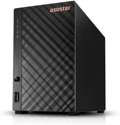 Asustor Drivestor 2 Lite AS1102TL, 2 bay NAS enclosure di rete, 1,7 GHz, Quad Core, 1 GbE, 1 GB RAM DDR4, Network Attached Storage per archiviazione cloud (Diskless)