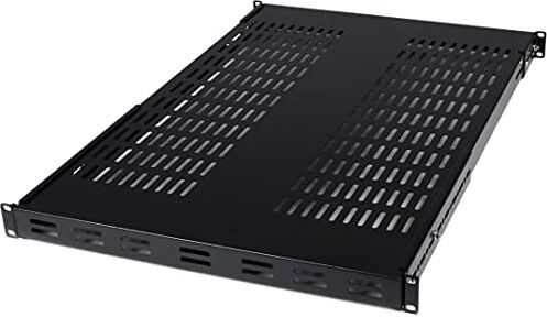 StarTech.com Mensola per rack 19" 1U ventilata, Ripiano per armadi rack 19 pollici fisso con profondità regolabile da 48 a 97 cm, Mensola per apparecchiature A/V, Capacità 80Kg (ADJSHELF)