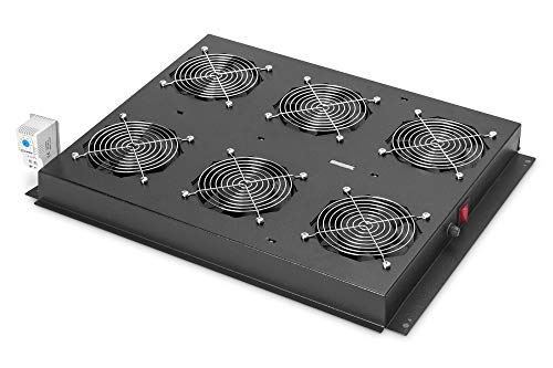 Digitus Ventilatore da tetto  per server rack della serie  Unique, 6x ventilatore, termostato, nero (RAL 9005)