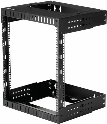 StarTech.com Armadio Rack a Muro 12U 19", Server Rack a Telaio Aperto a 2 Montanti con Profondità di Montaggio Regolabile, Quadro Rack di Rete per Apparecchiature IT/AV/Switch/Patch Panel (RK12WALLOA)