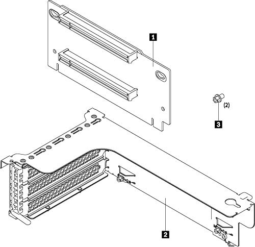 Lenovo ThinkSystem SR550/SR590/SR650 x16/x8 PCIe FH Riser 1 Kit Kit di montaggio