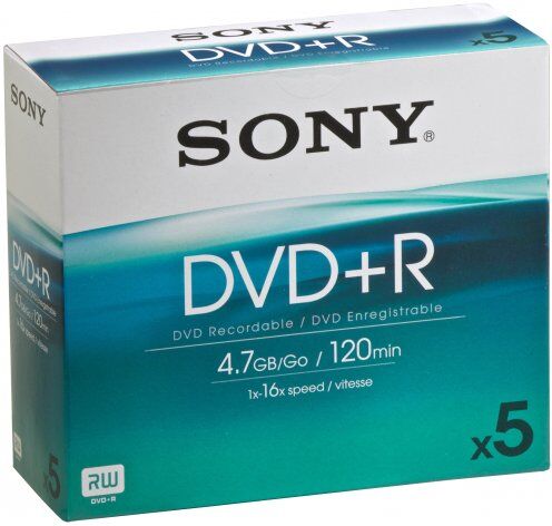 Sony Dvd+r 4.7GB DPR120 Confezione da 5