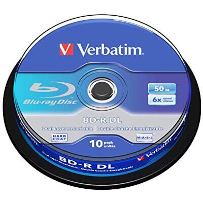 Verbatim BD-R Dischi Blu-ray a doppio strato - 50GB, 6x, Protezione antigraffio Verbatim BD-R Dischi Blu-ray a doppio strato - 50GB, 6x, Protezione antigraffio