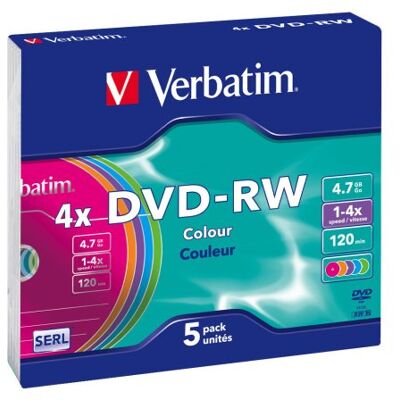 Verbatim DVD-RW 4.7GB Confezione da 5 Verbatim DVD-RW 4.7GB Confezione da 5