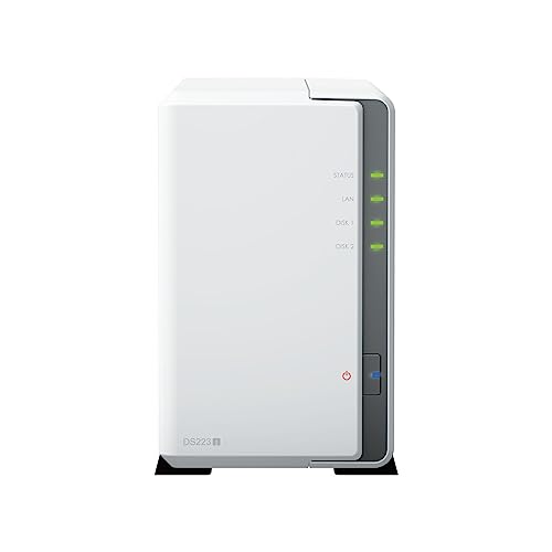 Synology DS223j Stazione disco NAS a 2 bay (Realtek RTD1619B 4 core 1,7 GHz 1 GB DDR4 Ram 1 porta LAN RJ-45 1 GbE) da 16 TB bundle con 2 dischi rigidi Seagate IronWolf NAS (ST8000VN004)