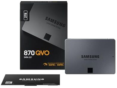 Samsung 870 QVO 4TB SSD interno 6.35cm (2.5") SATA 6Gb/s Retail MZ-77Q4T0BW, 4000 Go