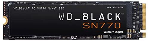 Western Digital BLACK SN770 500 GB tecnologia PCIe Gen4 NVMe SSD interno per gaming, con velocità di lettura fino a 5.000 MB/s