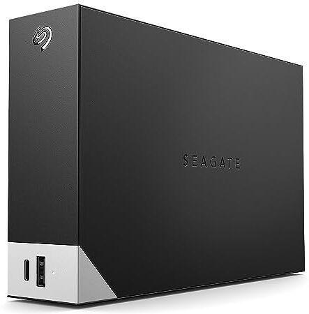 Seagate One Touch Hub, 10TB, Unità Disco Esterna per Desktop, USB-C, USB 3.0, per PC Desktop, PC Portatili e Mac, Piano Adobe Creative Cloud di 4 Mesi per la Fotografia (STLC10000400)