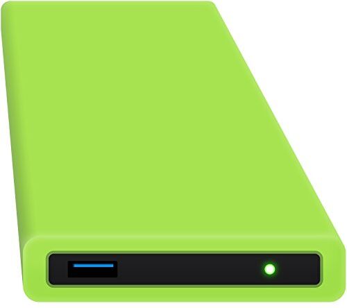 Digittrade HipDisk, hard disk esterno da 63,5 mm, USB 3.0 in alluminio con cover in silicone per SATA HDD e SSD antiurTB idrorepellente verde 500 GB SSD