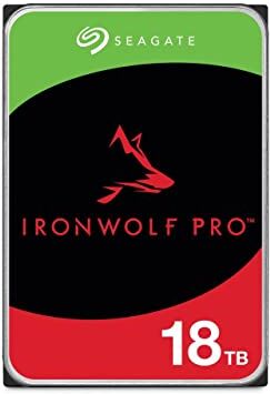 Seagate IronWolf Pro, disco rigido interno NAS aziendale da 18 TB – CMR, 3,5", SATA, 6 Gb/s, 7.200 giri/min, cache da 256 MB, per archiviazione collegata alla rete RAID, servizi di soccorso (ST18000N